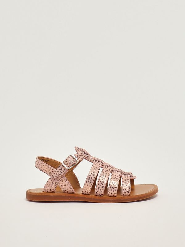 1. Mädchen-Sandalen aus Leder Rosa Pom D'api u1faar04