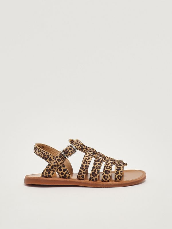 1. Mädchen-Sandalen aus Leder Gefleckt Pom D'api u1famn04