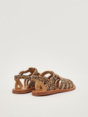 3. Mädchen-Sandalen aus Leder Gefleckt