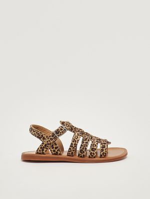 1. Mädchen-Sandalen aus Leder Gefleckt
