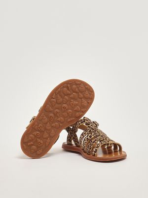 5. Mädchen-Sandalen aus Leder Gefleckt