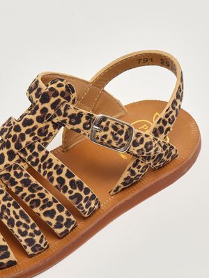 4. Mädchen-Sandalen aus Leder Gefleckt