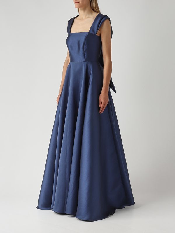 4. Abito donna in tessuto effetto mikado Navy Giada Curti gcr26a495