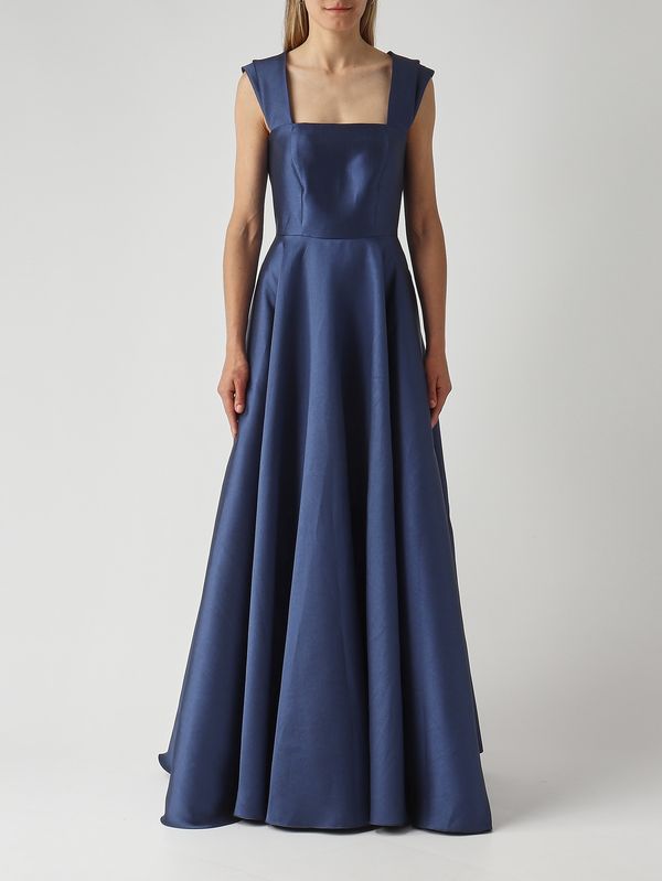 1. Abito donna in tessuto effetto mikado Navy Giada Curti gcr26a495