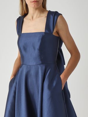 6. Abito donna in tessuto effetto mikado Navy