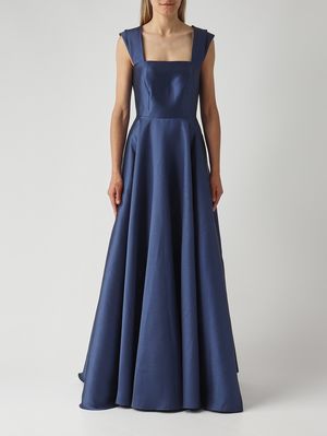 1. Abito donna in tessuto effetto mikado Navy
