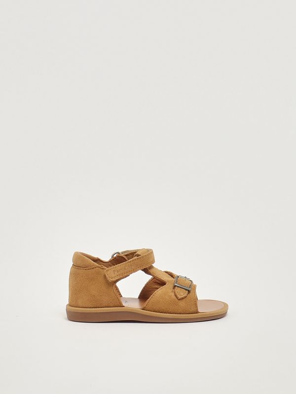 1. Girls' suede sandal Camel Pom D'api u1ccvl04