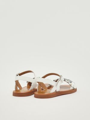 3. Sandale en cuir pour fille Blanc