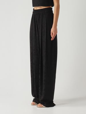 3. Pantalone donna Bedonia in jacquard di viscosa Nero
