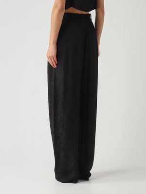 4. Pantalone donna Bedonia in jacquard di viscosa Nero