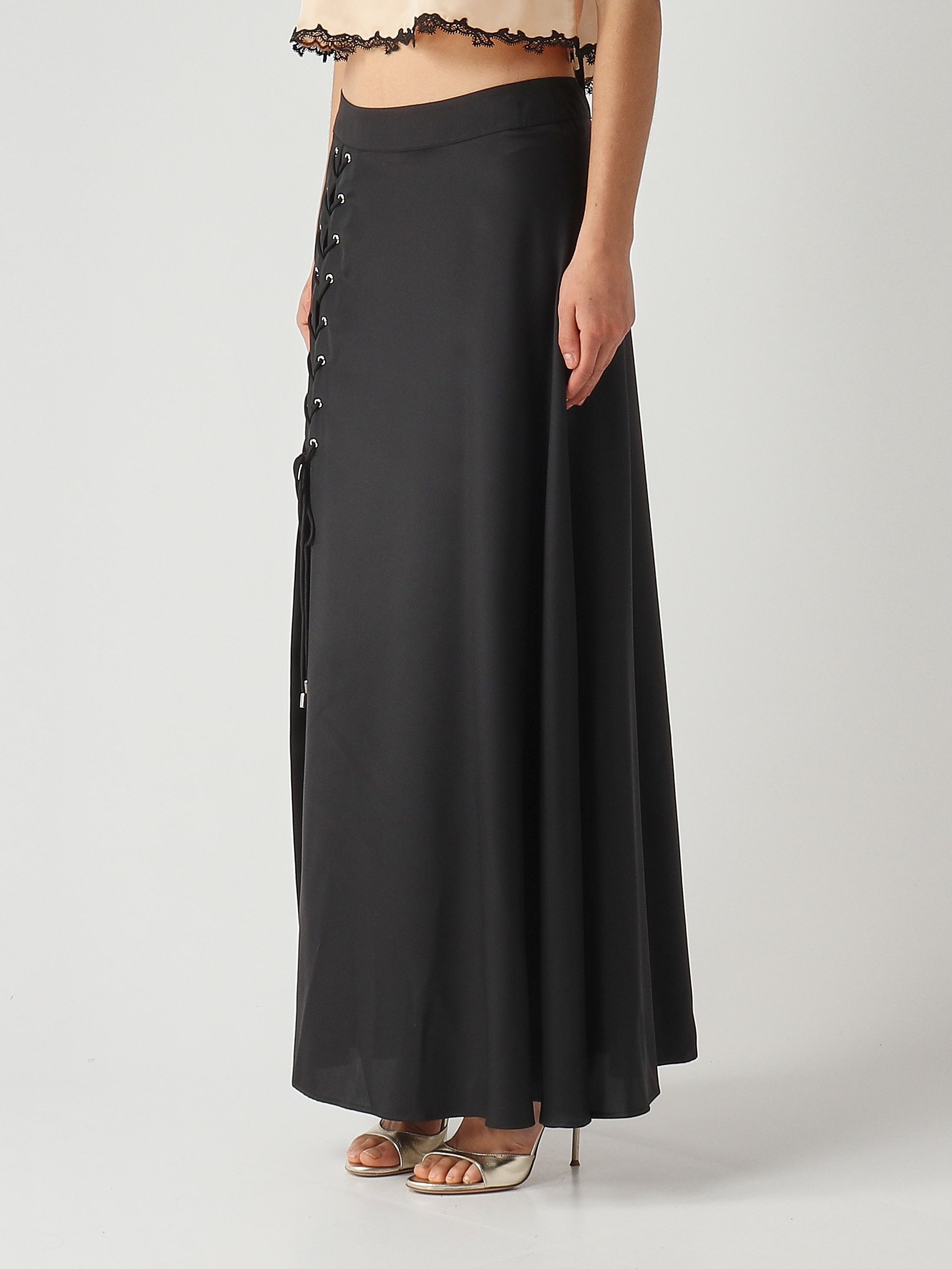 Jupe Midi Plissée Ann Harvey Femme - Taille 20 - Noire à Motifs Géométriques