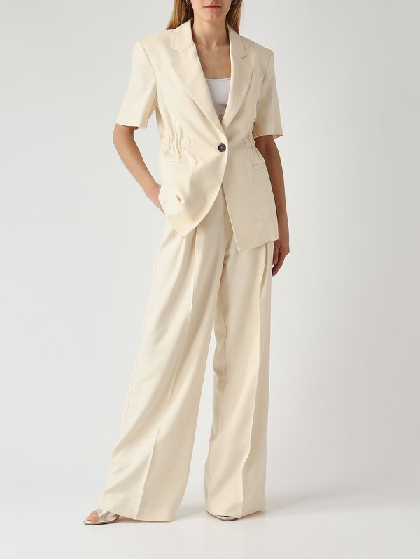 2. Blazer de mujer Assago en tejido frisotté de mezcla de viscosa elástica. Mantequilla Pinko 106912a2w6