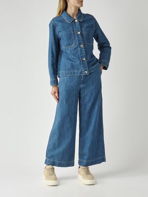 2. Jeans donna Mastice in cotone e lino Denim Medio