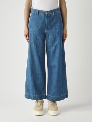 1. Jeans donna Mastice in cotone e lino Denim Medio