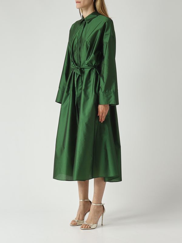 S Max Mara Manna women's silk blend dress - Emerald | Caposerio.com
