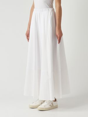 3. Falda de mujer Ribes de mezcla de algodón elástico. Blanco