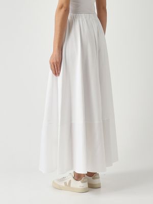 4. Falda de mujer Ribes de mezcla de algodón elástico. Blanco