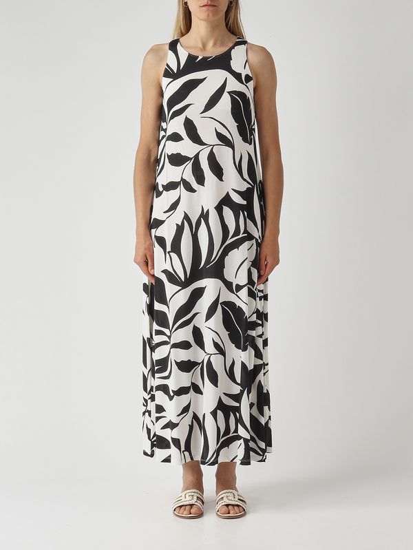 Damenkleid Paste aus Stretch-Viskose Schwarz-Weiß Max Mara Beachwear