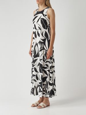 3. Vestido de mujer Paste de viscosa elástica Blanco y negro
