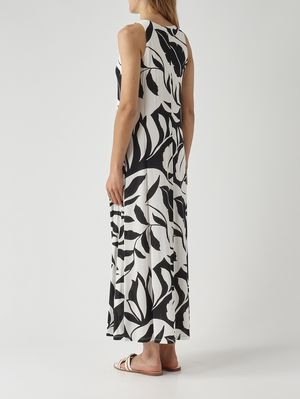 4. Vestido de mujer Paste de viscosa elástica Blanco y negro