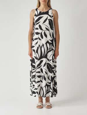 1. Vestido de mujer Paste de viscosa elástica Blanco y negro