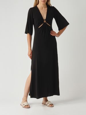 2. Abito donna Riga in viscosa stretch Nero