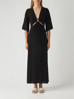 1. Abito donna Riga in viscosa stretch Nero
