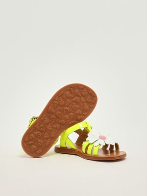 4. Mädchen-Sandalen aus Leder Limette