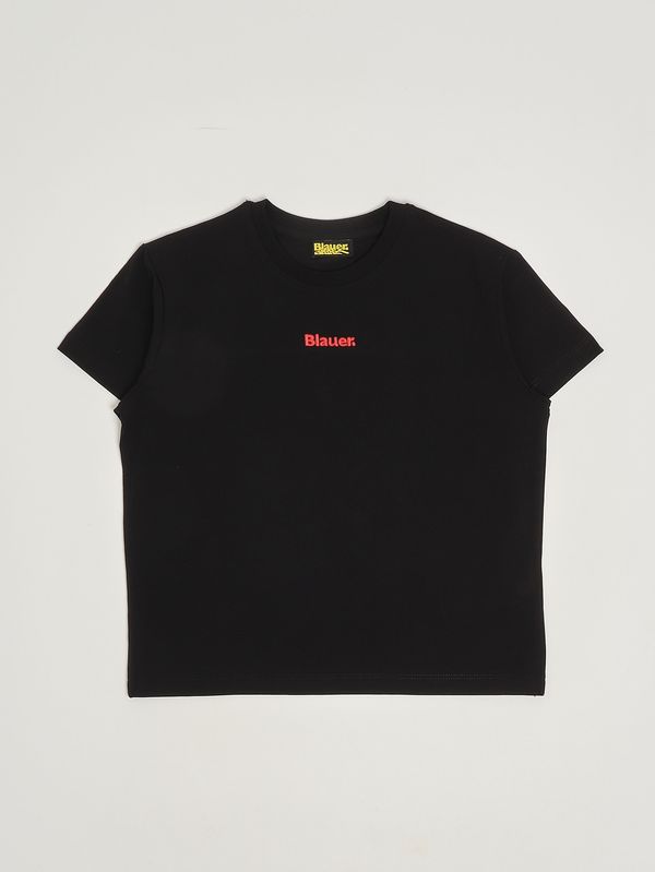 T-shirt pour enfant en coton stretch Noir Blauer
