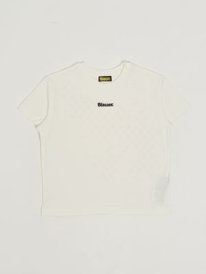 1. Camiseta de niño de algodón elástico Blanco