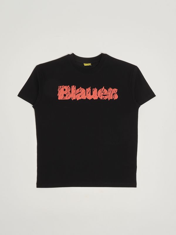 T-shirt pour enfant en coton stretch Noir Blauer