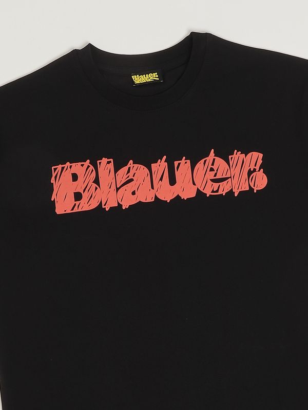 3. Kinder-T-Shirt aus Stretch-Baumwolle Schwarz Blauer 26sblkh02513007558