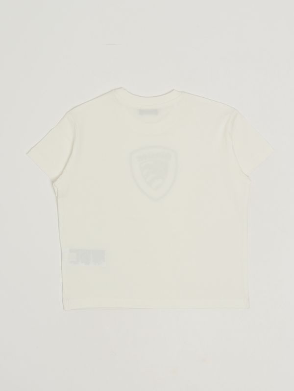 2. Kinder-T-Shirt aus Stretch-Baumwolle Weiß Blauer 26sblk02522007558
