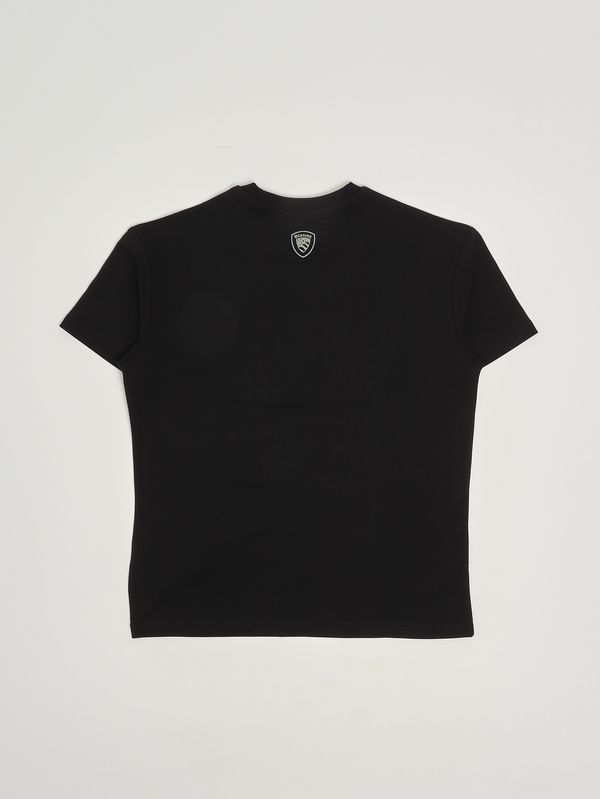 2. Kinder-T-Shirt aus Stretch-Baumwolle Schwarz Blauer 26sblkh02524007558