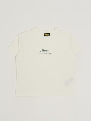 1. Camiseta de niño de algodón elástico Blanco