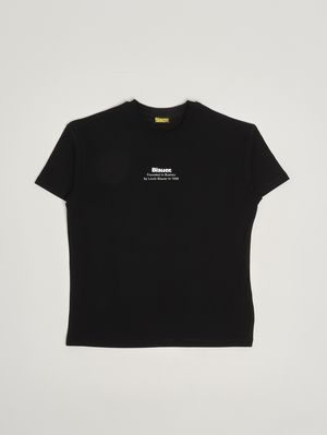 1. Kinder-T-Shirt aus Stretch-Baumwolle Schwarz
