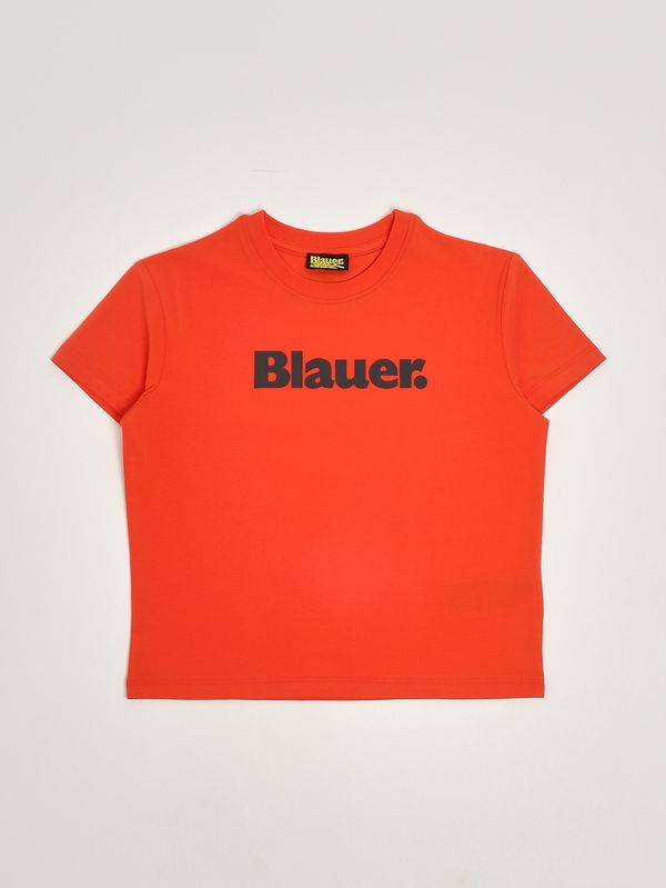 Camiseta infantil Hardy de algodón elástico. Naranja Blauer