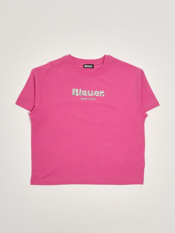 Camiseta de niña de algodón elástico. Rosa Blauer