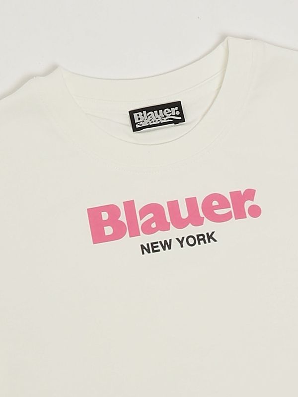 3. Camiseta de niña de algodón elástico. Blanco-Rosa Blauer 26sblgh02502007558