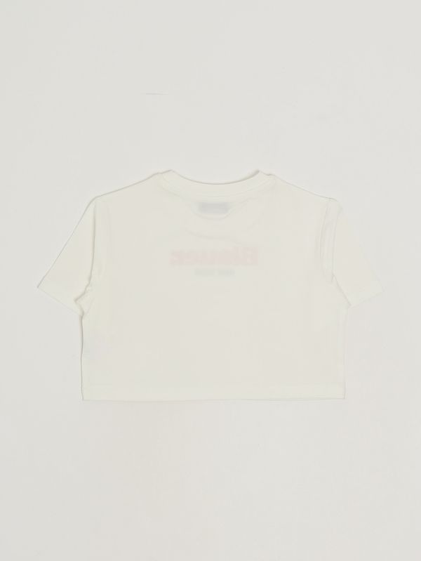 2. Camiseta de niña de algodón elástico. Blanco-Rosa Blauer 26sblgh02502007558