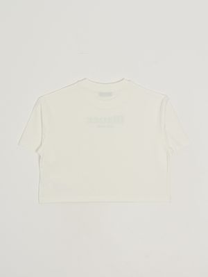 2. Girls' stretch cotton T-shirt White-Green