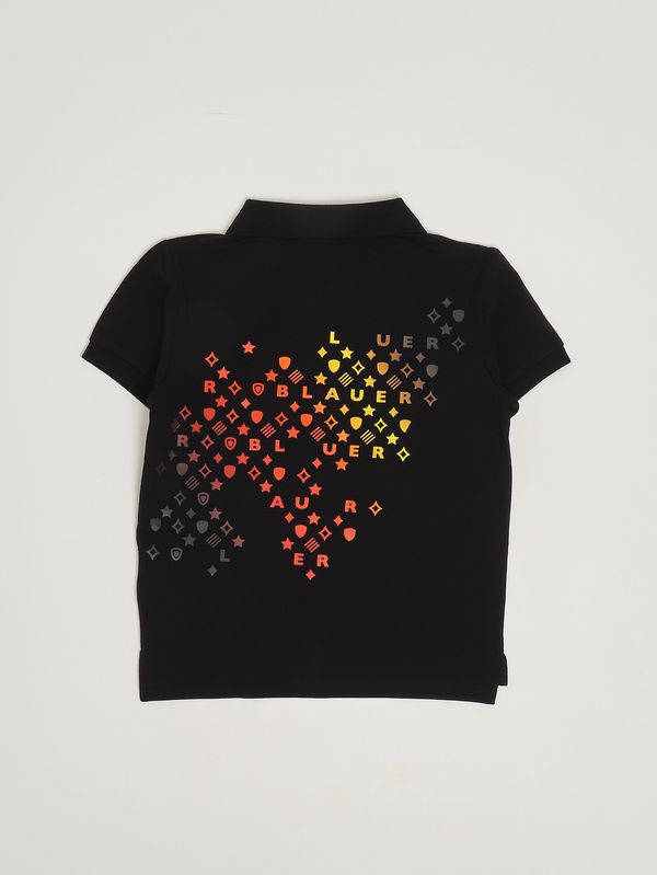 2. Polo para niño de algodón elástico Negro Blauer 26sblkt02514007559