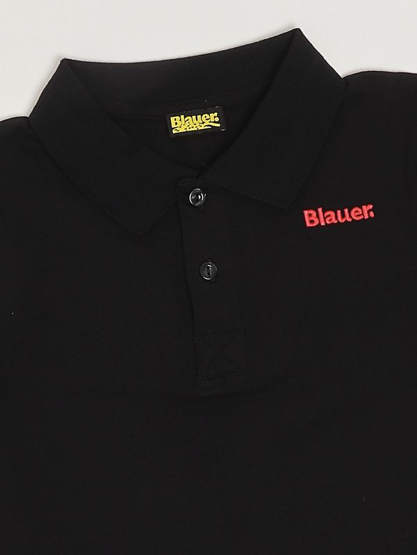 3. Polo para niño de algodón elástico Negro Blauer 26sblkt02514007559