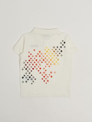 2. Polo para niño de algodón elástico Blanco