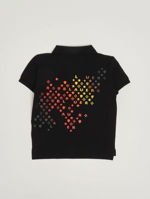 2. Polo para niño de algodón elástico Negro