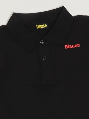 3. Polo para niño de algodón elástico Negro