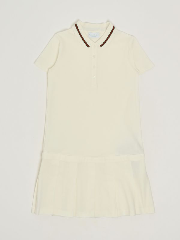 Robe pour fille en coton stretch Blanc Gucci