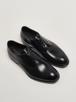 2. Chaussures à lacets Derby en cuir brossé pour homme Bleu marine