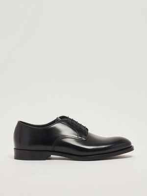1. Chaussures à lacets Derby en cuir brossé pour homme Bleu marine