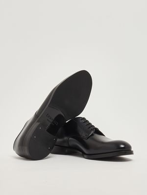 4. Chaussures à lacets Derby en cuir brossé pour homme Bleu marine